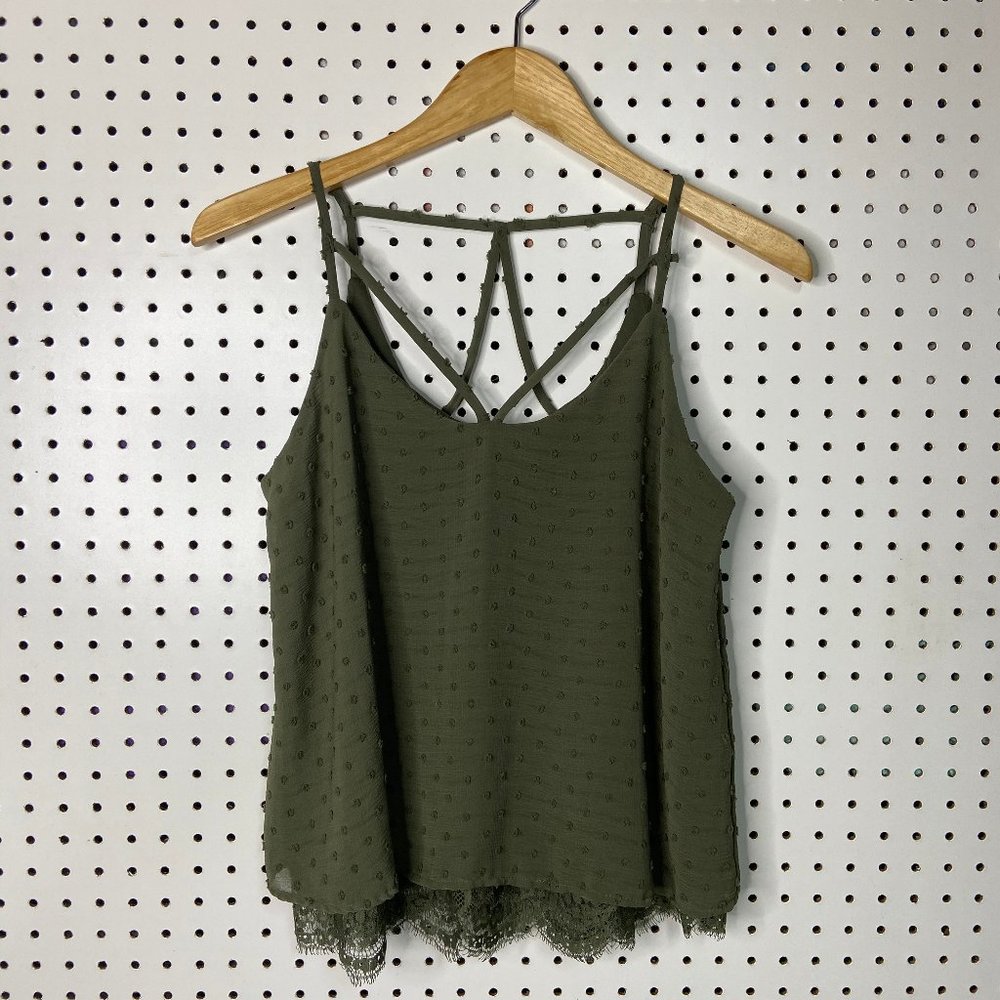 Strappy Olive Green Spaghetti Tank